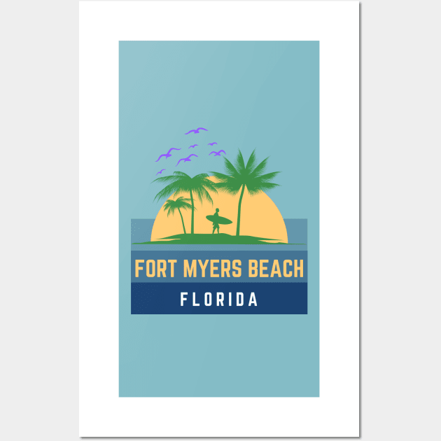 Fort Myers Beach Florida Sunset Wall Art by bougieFire